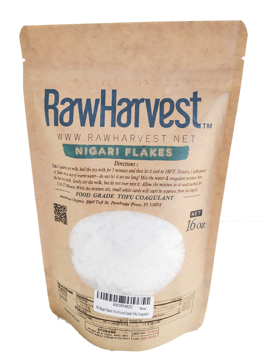 RawHarvest Nigari Flakes 16 oz (1 Lb) 2 Pack Food Grade Tofu Coagulant