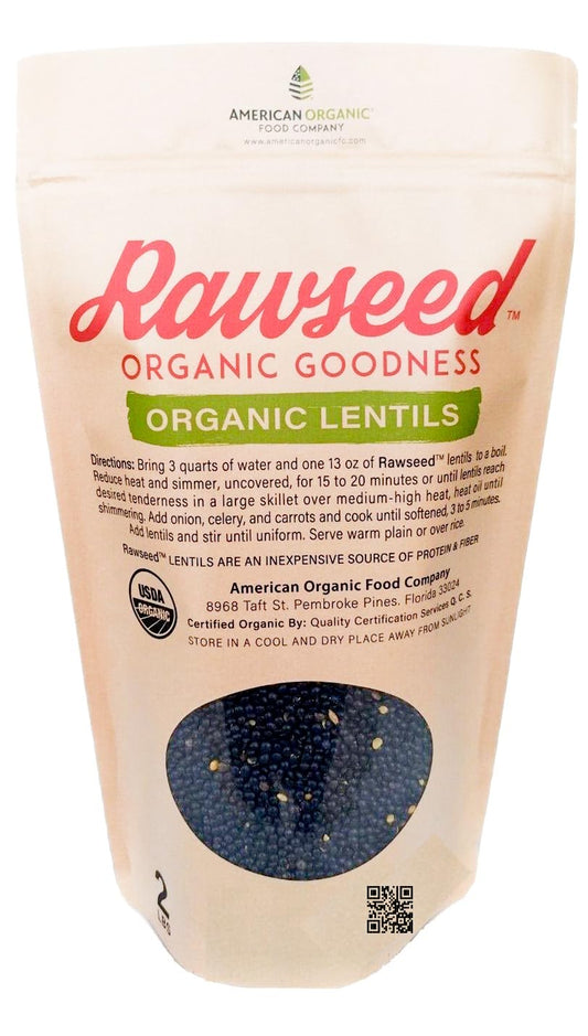 Rawseed Organic Black Lentils 2 Lbs (1Pack,2 Pack & 3 Pack)