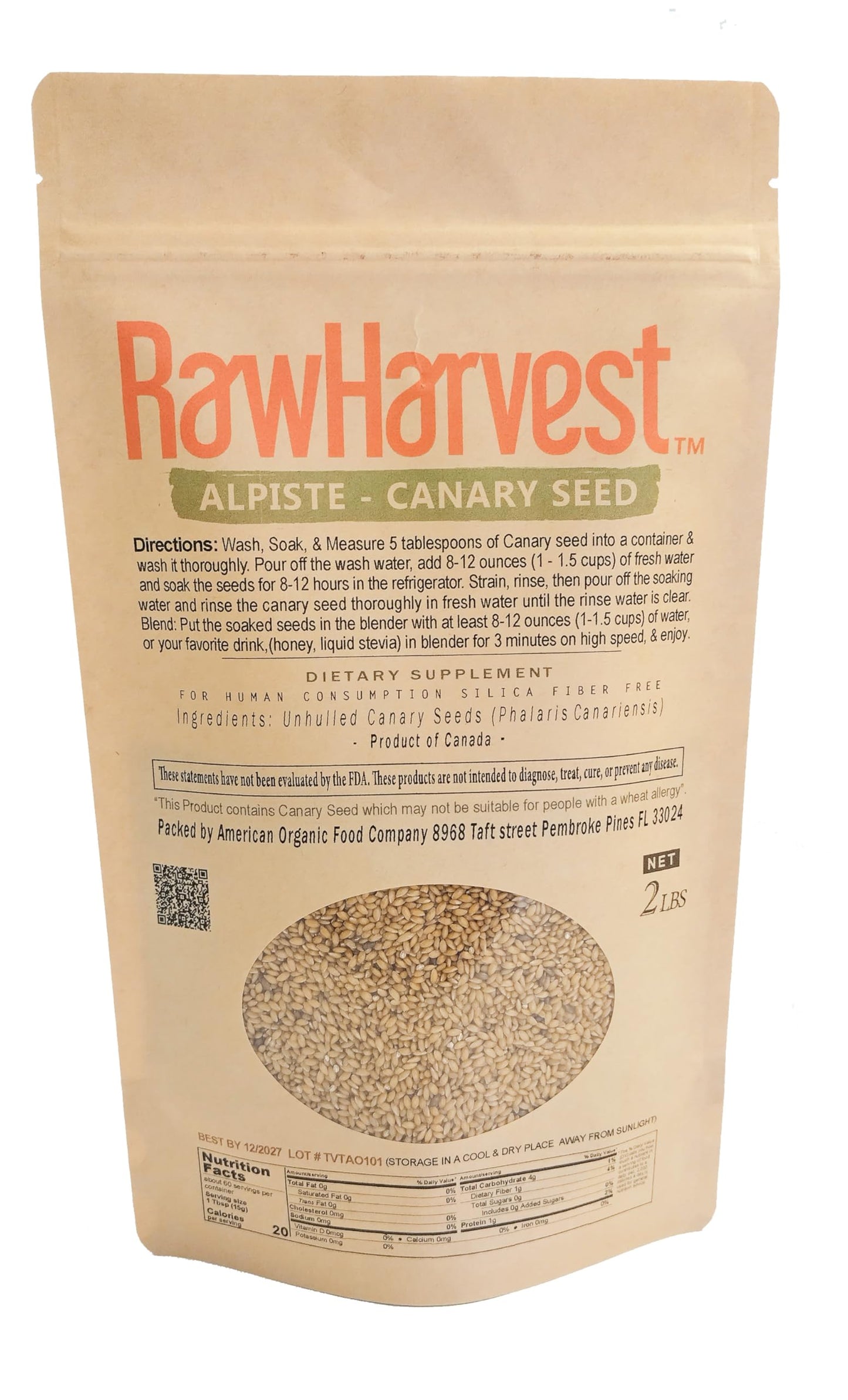 Raw Garden Canary Seed (Alpiste)