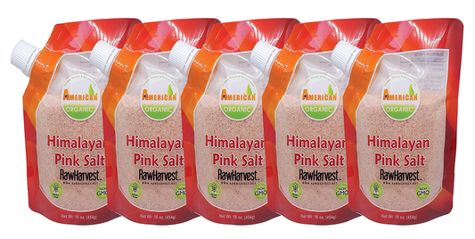 RawHarvest Himalayan Pink Salt Fine 1 Lb 5 Pack