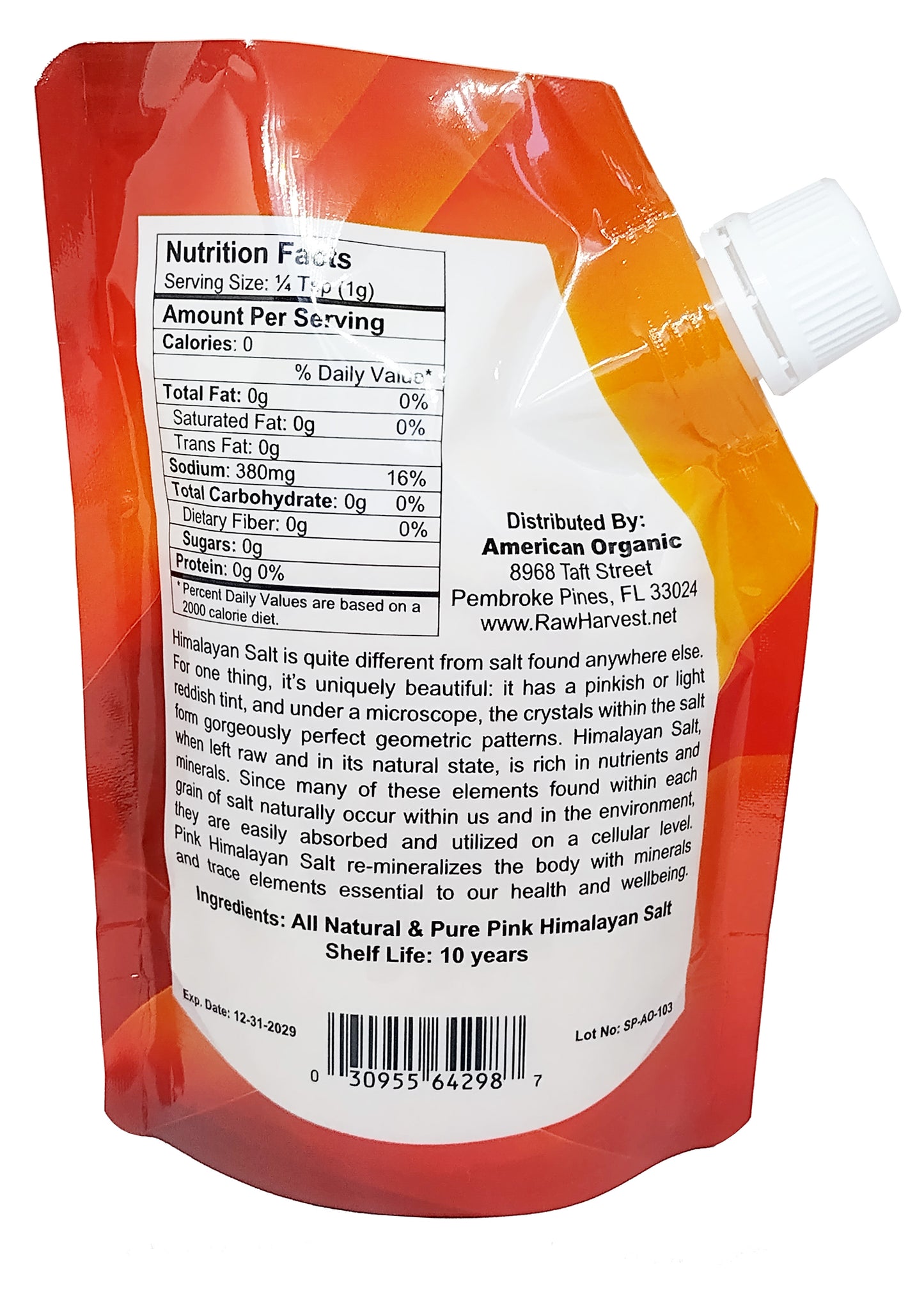 RawHarvest Himalayan Pink Salt Fine 1 Lb 5 Pack