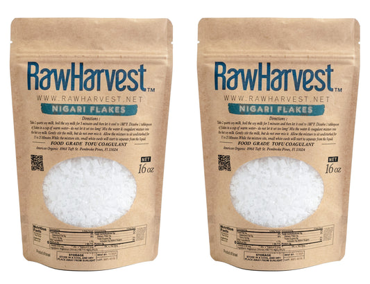 RawHarvest Nigari Flakes 16 oz (1 Lb) 2 Pack Food Grade Tofu Coagulant