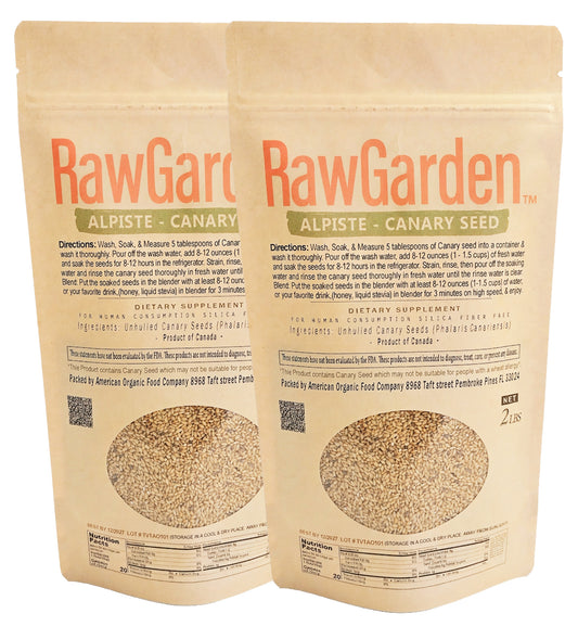 RawHarvest Unhulled Premium Canary Seeds (2 Pack 2 Lbs) For Humans