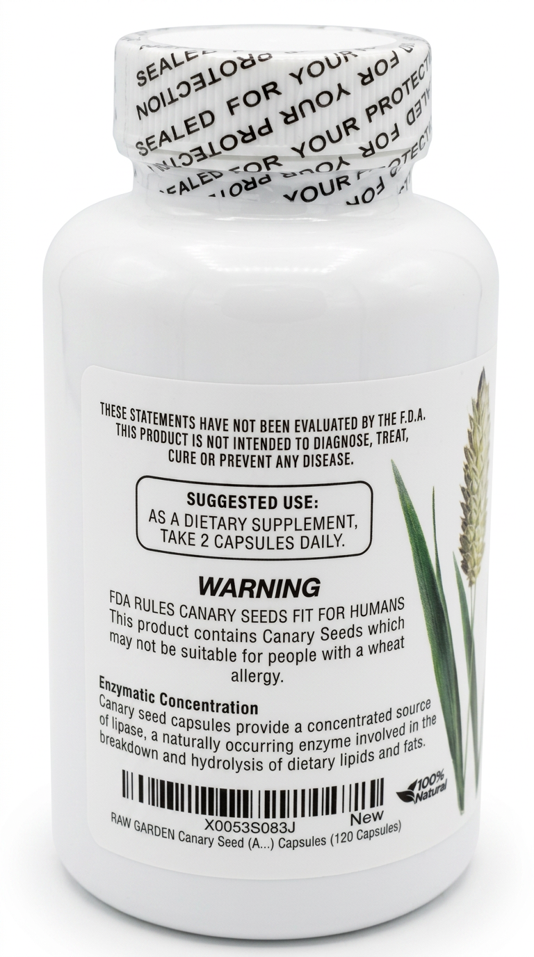 RawHarvest Canary Seed Alpiste Capsules (120 Capsules)