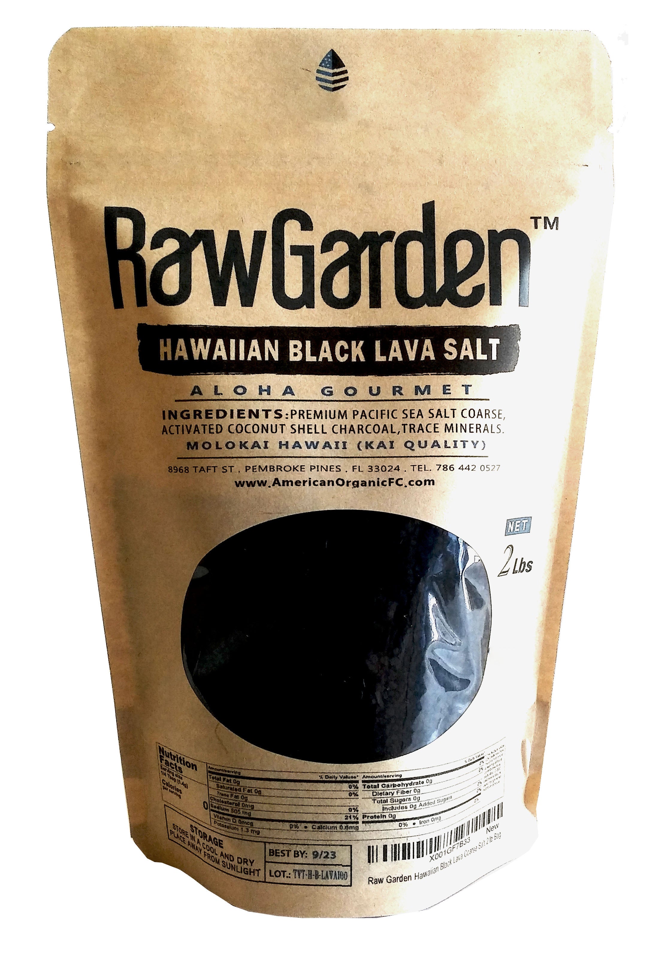 RawGarden Hawaiian Style Black Lava Coarse Salt 2 Lb Bag – American Organic