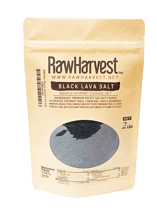 RawHarvest Hawaiian Style Black Lava Coarse Salt 2 Lb Bag