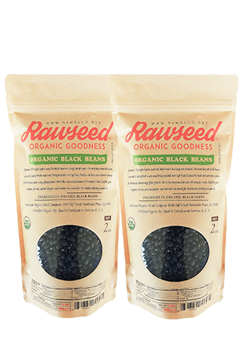 Rawseed Organic Black Beans Harvested in USA 2 Lbs 2 Pack