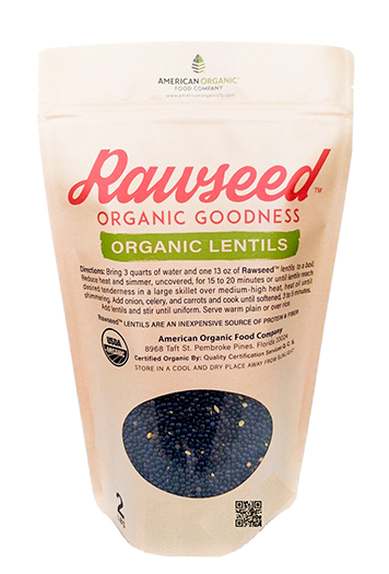Rawseed Organic Black Lentils 2 Lbs (1Pack,2 Pack & 3 Pack)