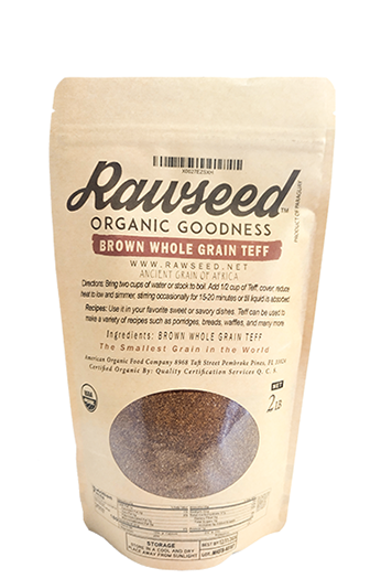 Rawseed Organic Brown Whole Grain African Teff 2Lbs (1Pack 2Pack & 3Pack)
