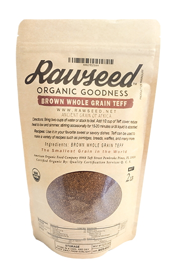 Rawseed Organic Brown Whole Grain African Teff 2Lbs (1Pack 2Pack & 3Pack)