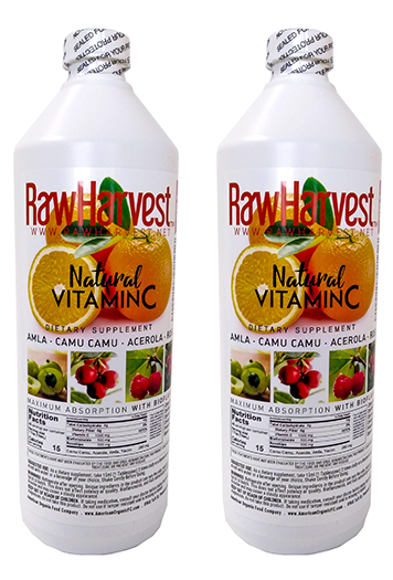RawHarvest Natural Liquid Vitamin C, 25 oz 2 Pack
