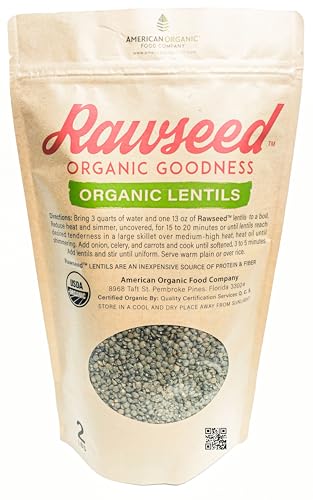 Rawseed Organic Lentils Black,Red,Brown,French 4 Pack Product of USA or Canada