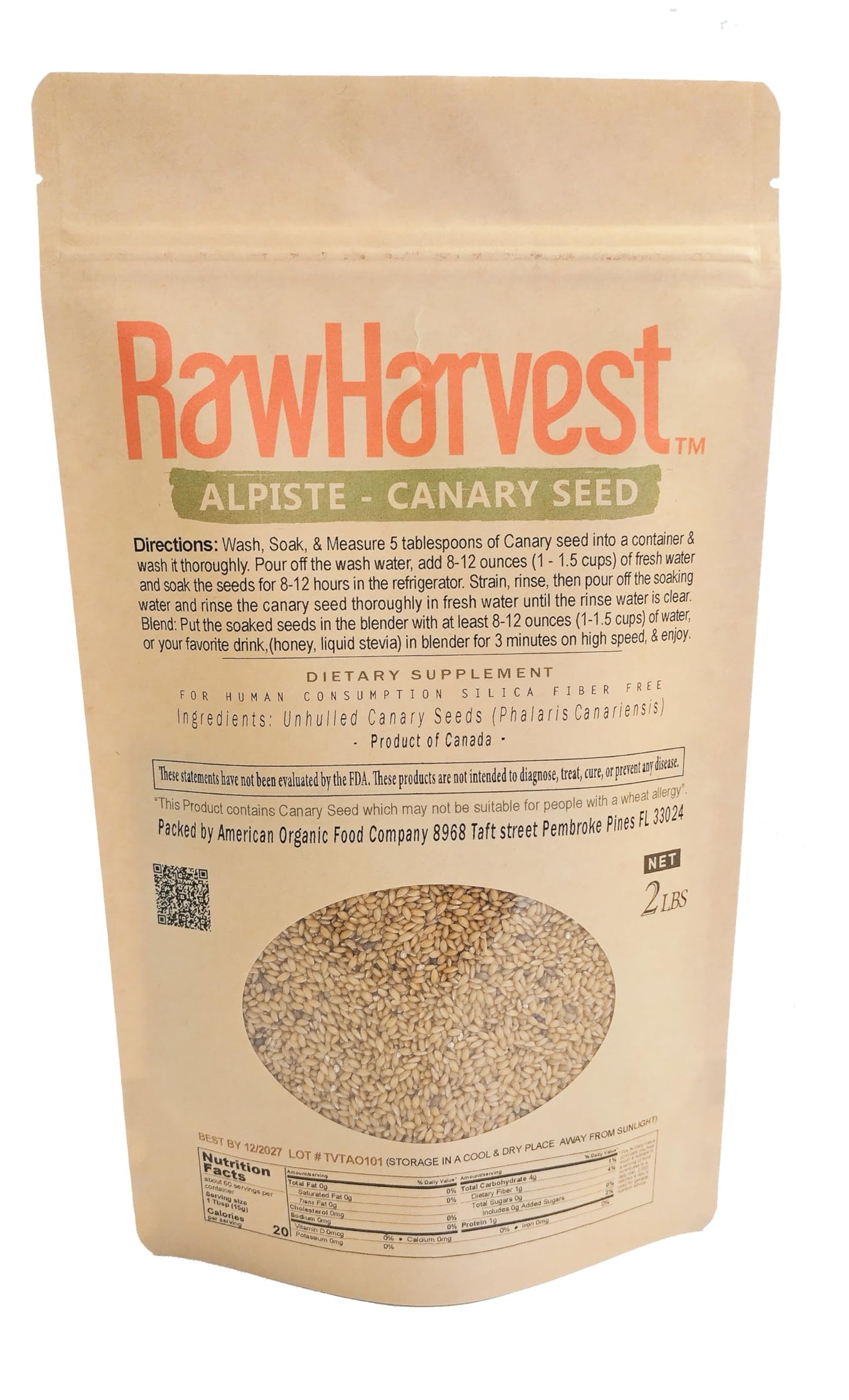 Raw Garden Canary Seed (Alpiste)
